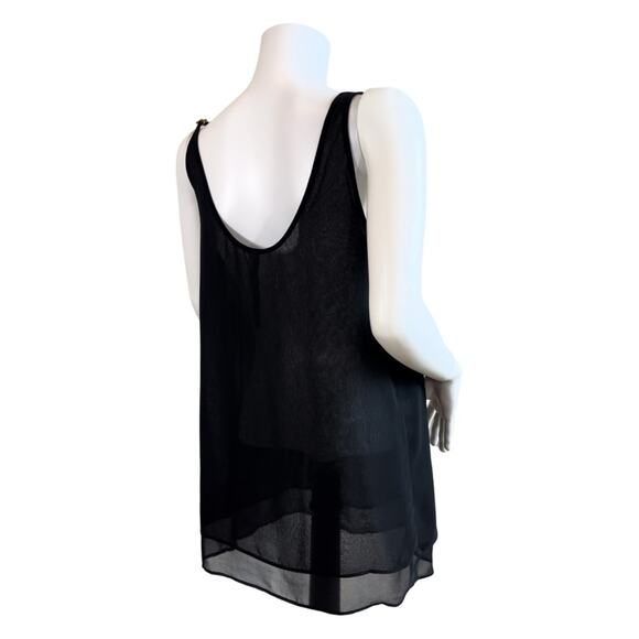 COP. COPINE Black Double Sheer Layer Poissy Top in Black SZ L (38) $298 - Picture 7 of 11